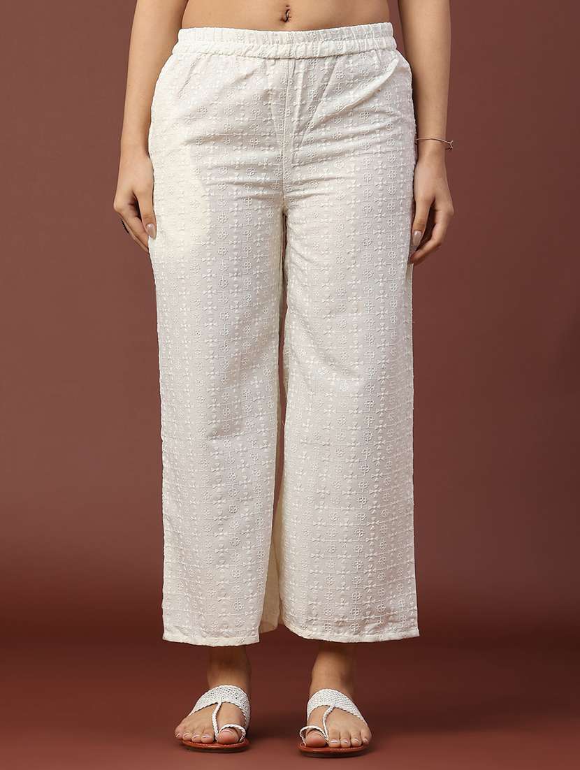 women solid with work mid rise straight palazzo