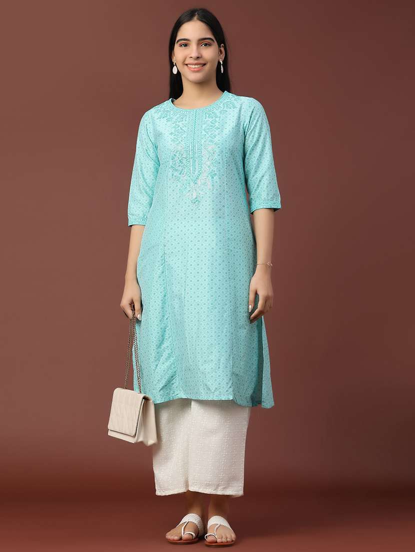 women solid with work mid rise straight palazzo - 22274641 -  Standard Image - 5