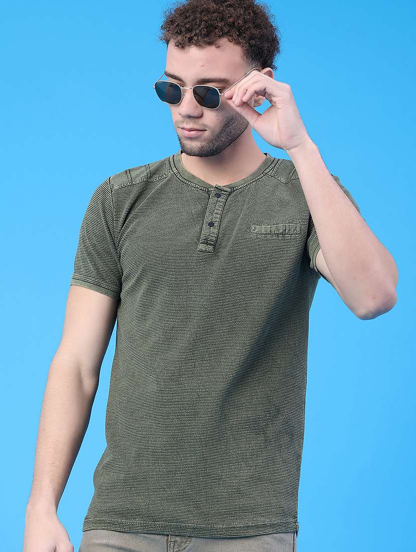 men textured short sleeve slim fit t-shirt
