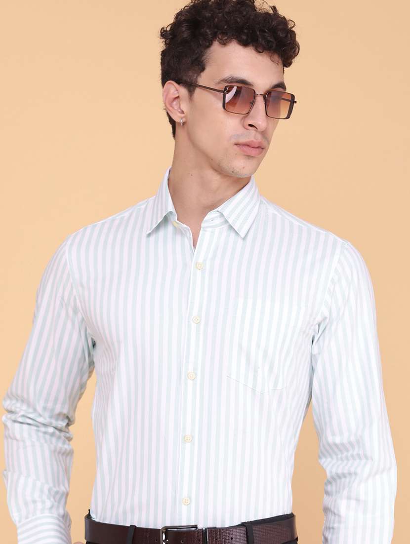 men printed long sleeves formal shirt