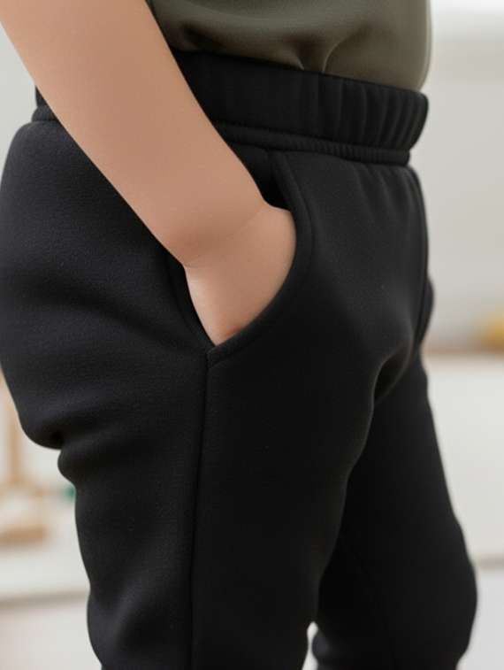 kids solid mid rise jogger - 22275184 -  Standard Image - 3