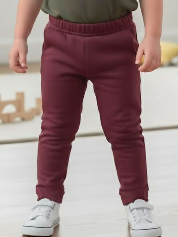 kids solid mid rise jogger