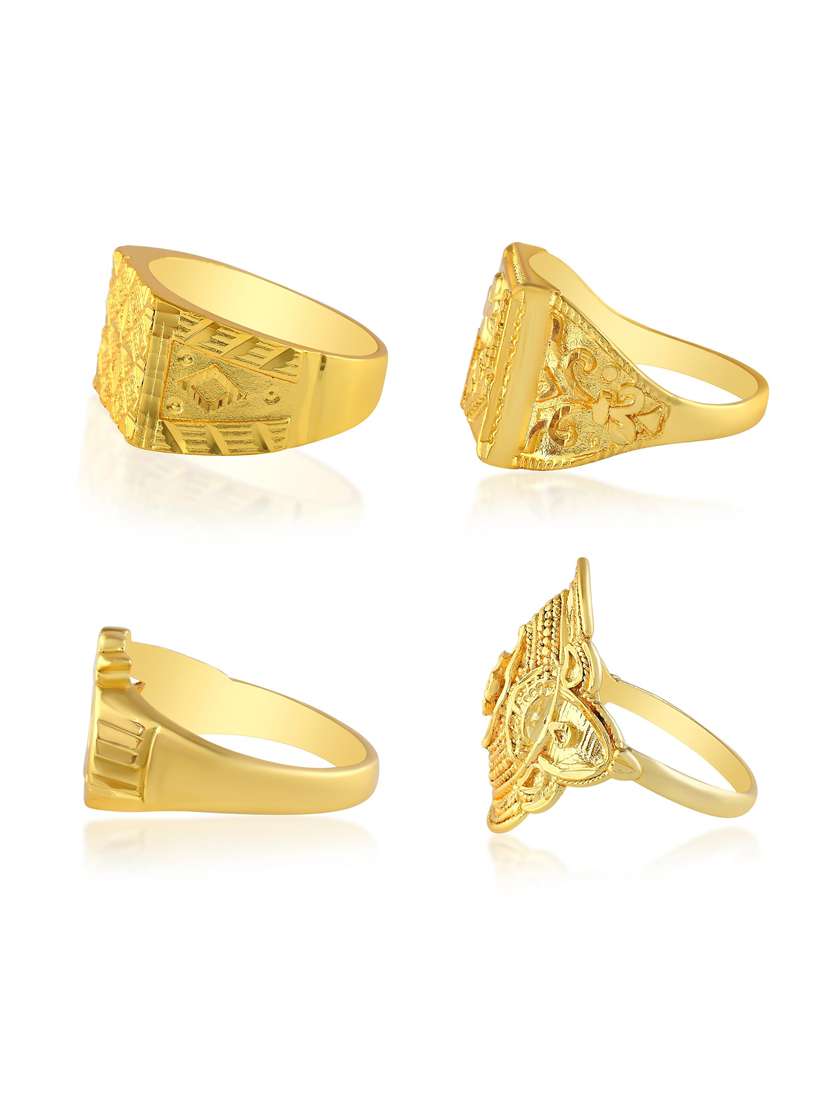 women pack of 4 gold brass finger ring - 22275223 -  Standard Image - 3