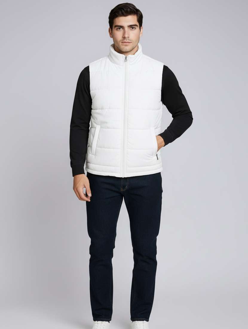 men solid sleeveless lightweight puffer jacket - 22275470 -  Standard Image - 3