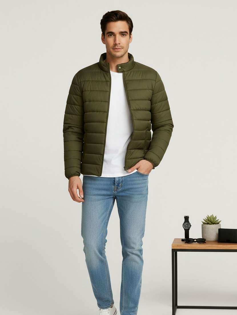 men solid long sleeve lightweight puffer jacket - 22275475 -  Standard Image - 3