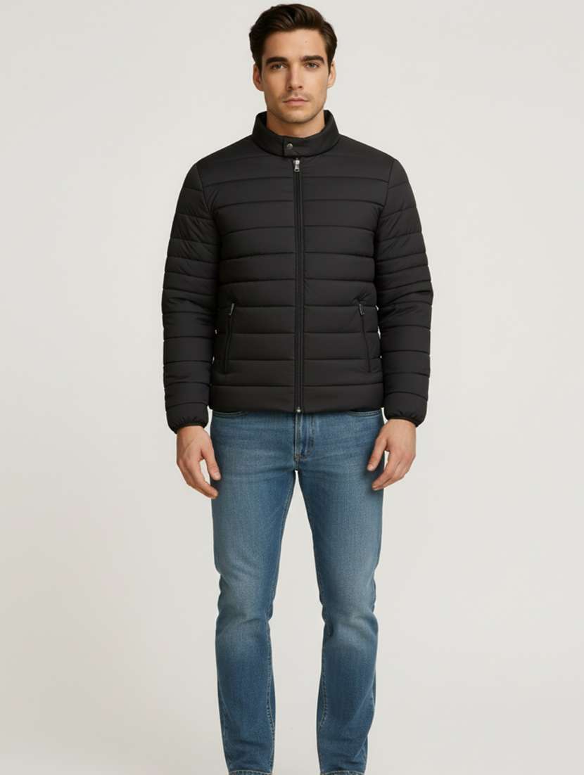 men solid long sleeve lightweight puffer jacket - 22275476 -  Standard Image - 3