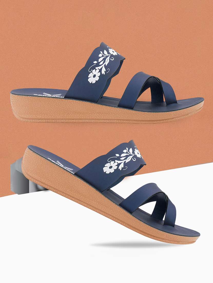 women printed slip on flip flop