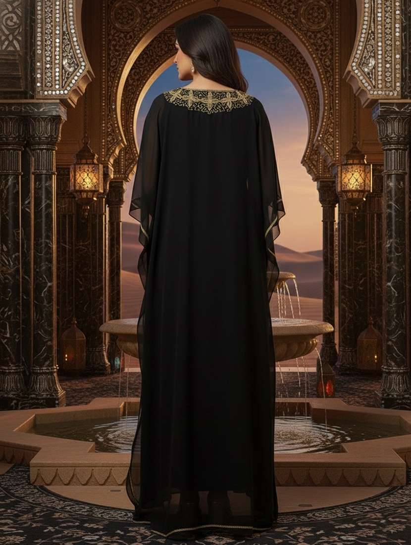 women embroidered kimono sleeve kaftan dress - 22275586 -  Standard Image - 3