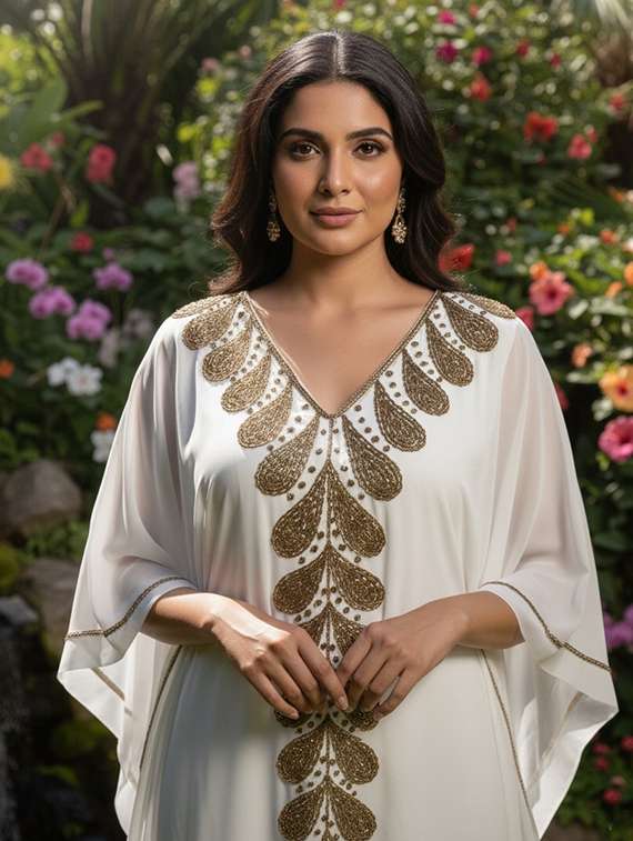 women embroidered kimono sleeve kaftan dress - 22275596 -  Standard Image - 3