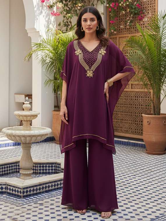 women embroidered kimono sleeve kaftan tunic