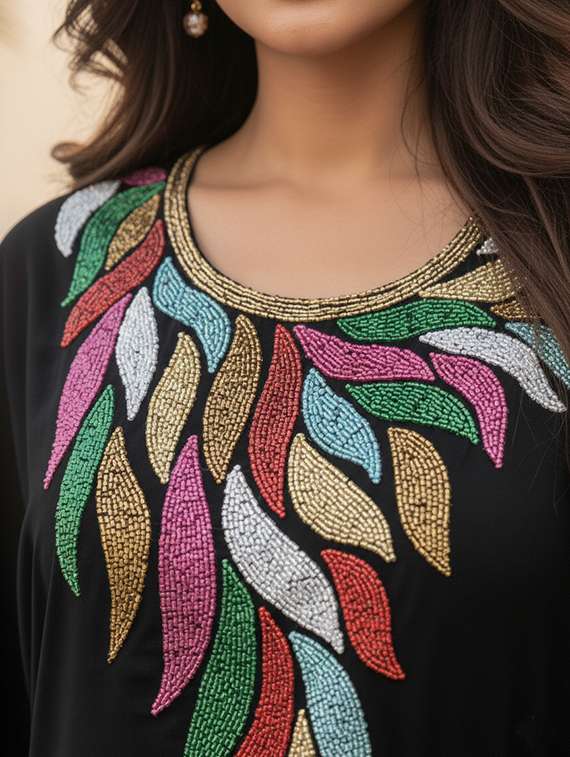 women embroidered kimono sleeve kaftan tunic - 22275612 -  Standard Image - 3