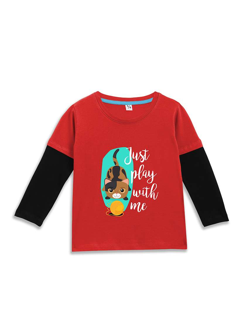 girls printed long sleeve tee
