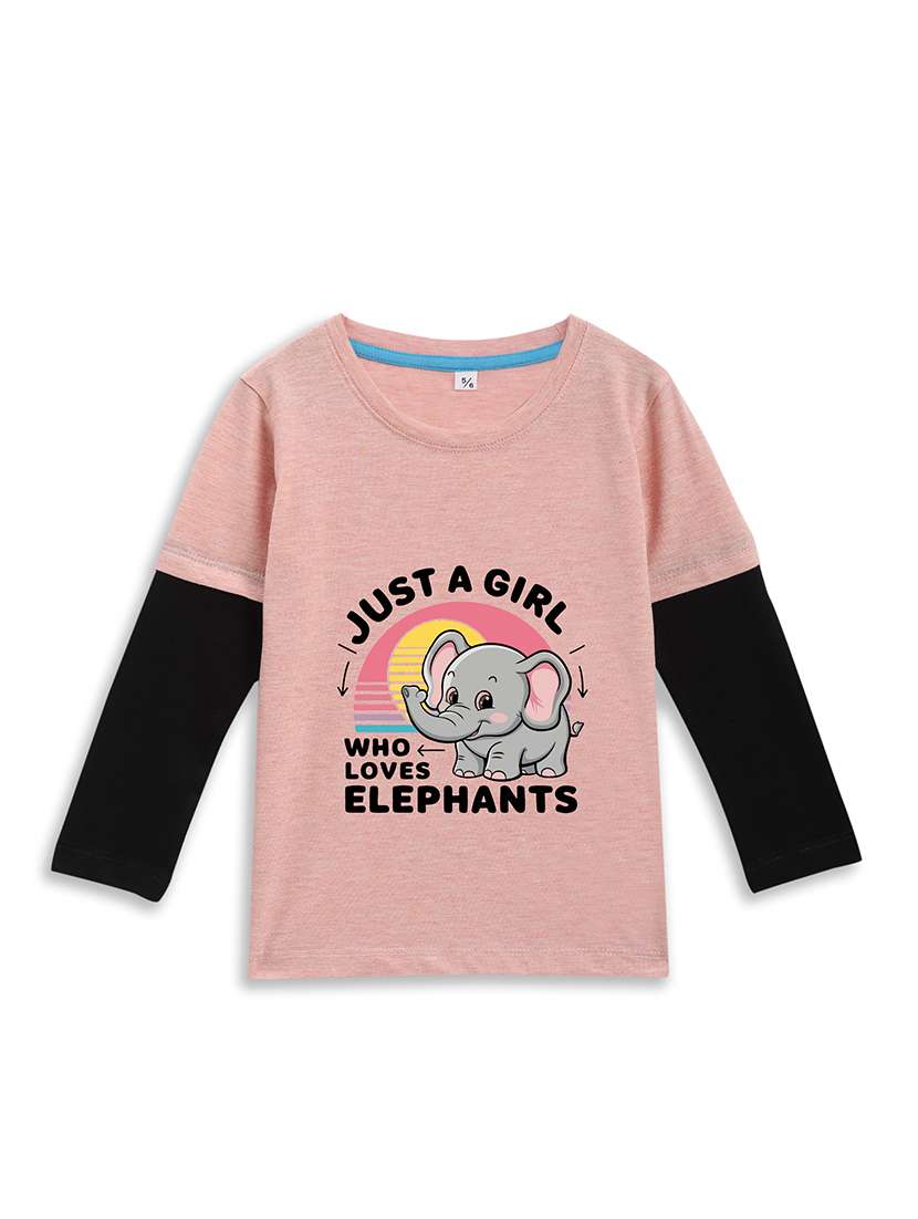 girls printed long sleeve tee