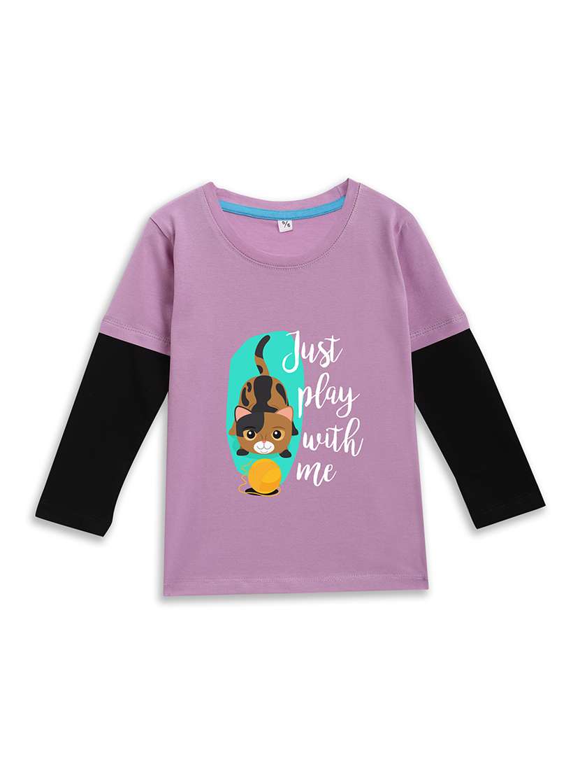 girls printed long sleeve tee