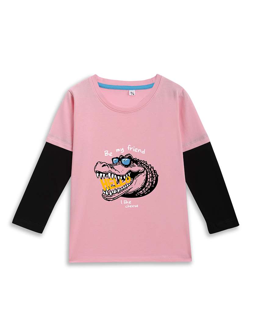 girls printed long sleeve tee