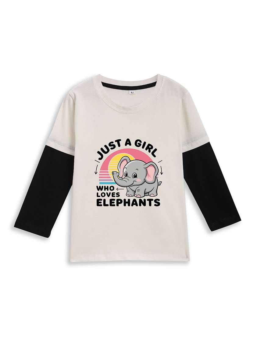 girls printed long sleeve tee