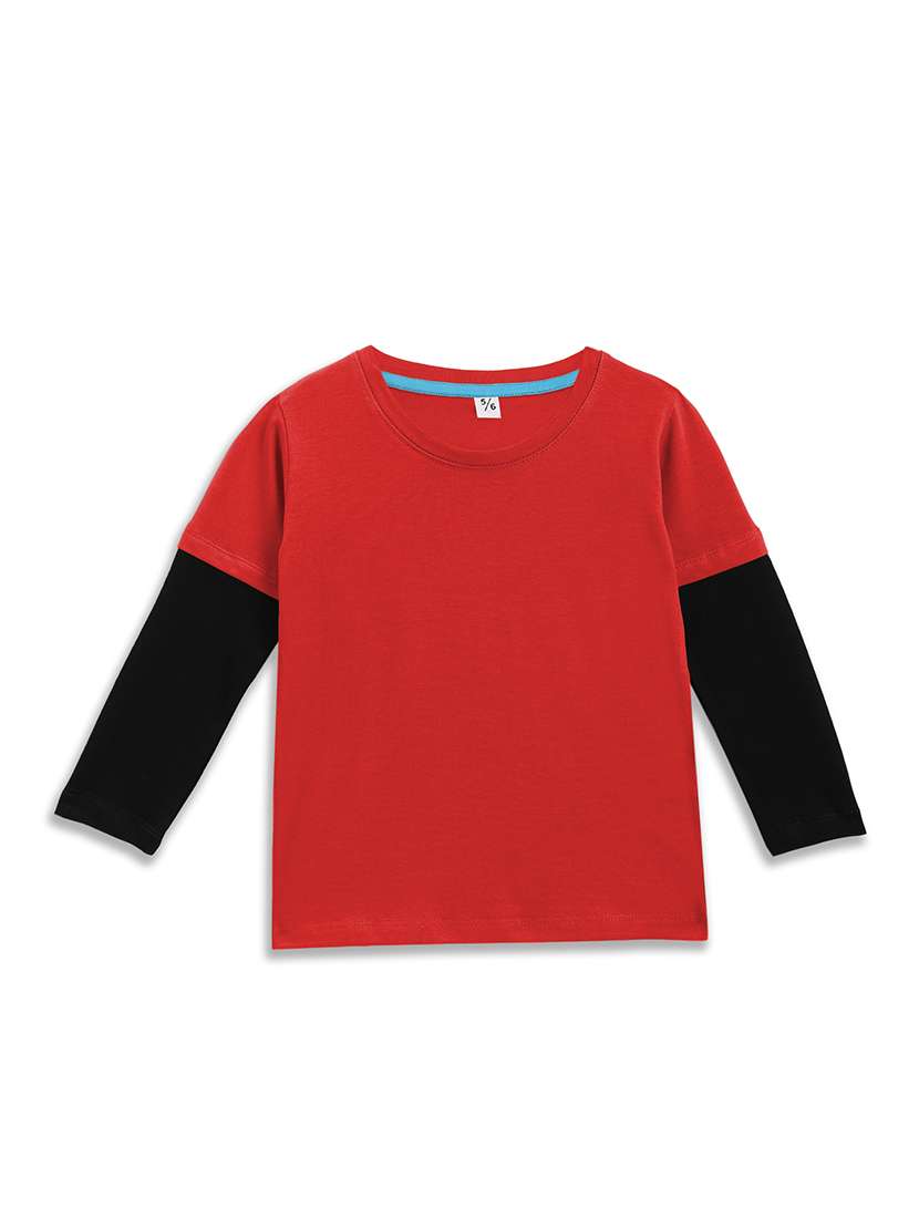 girls color blocked long sleeve tee