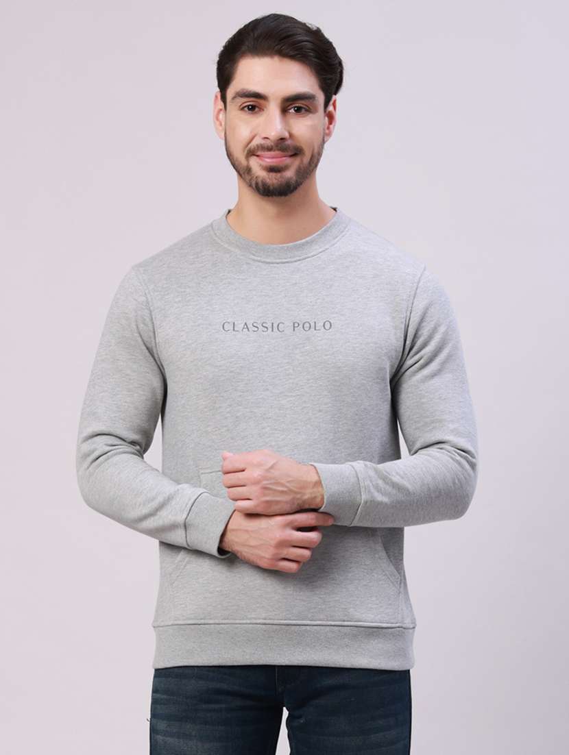 men typographic long sleeve regular fit sweatshirt