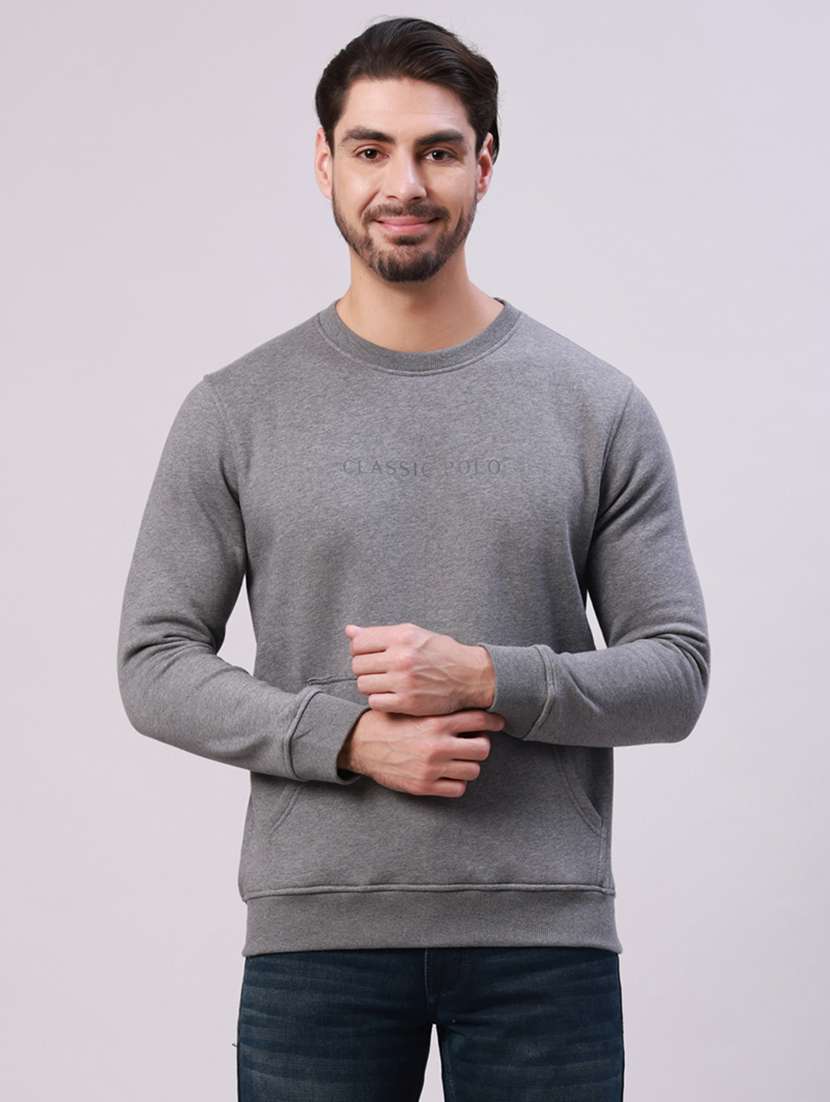 men typographic long sleeve regular fit sweatshirt