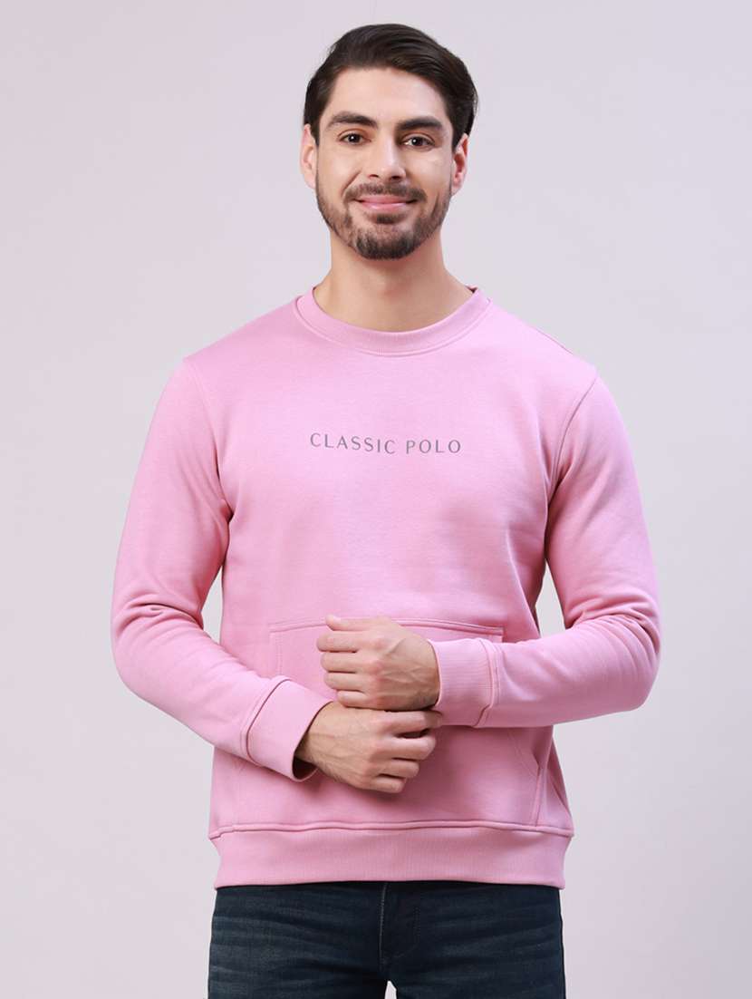 men typographic long sleeve regular fit sweatshirt