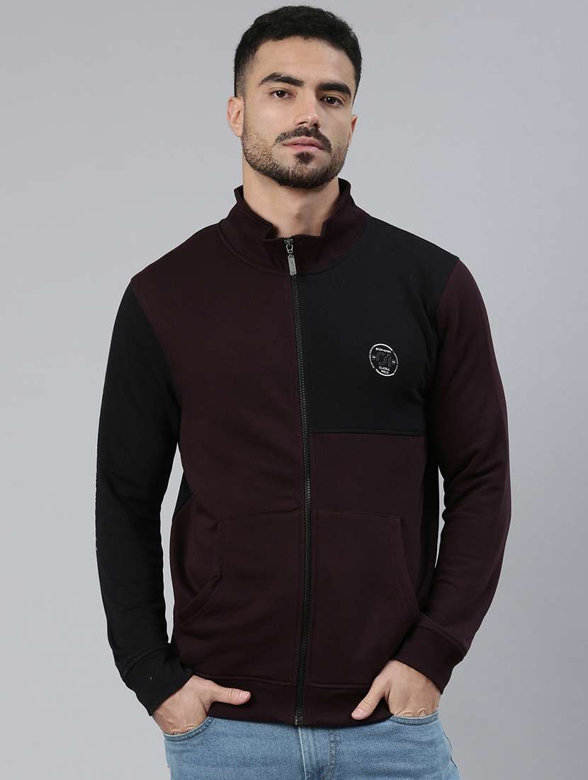 men color block long sleeve regular fit sweatshirt