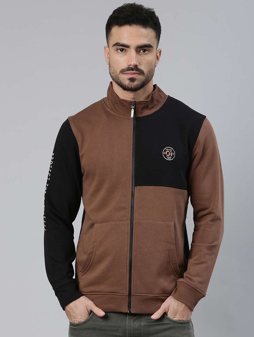 men color block long sleeve regular fit sweatshirt