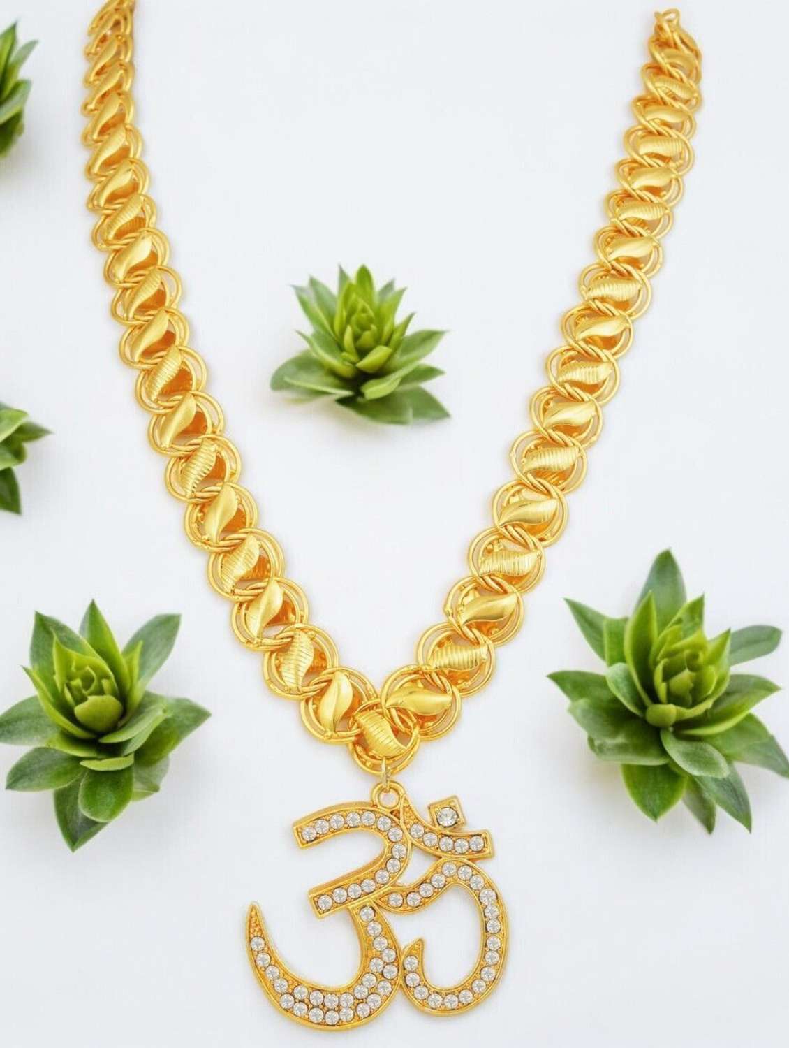 women gold plated om pendant