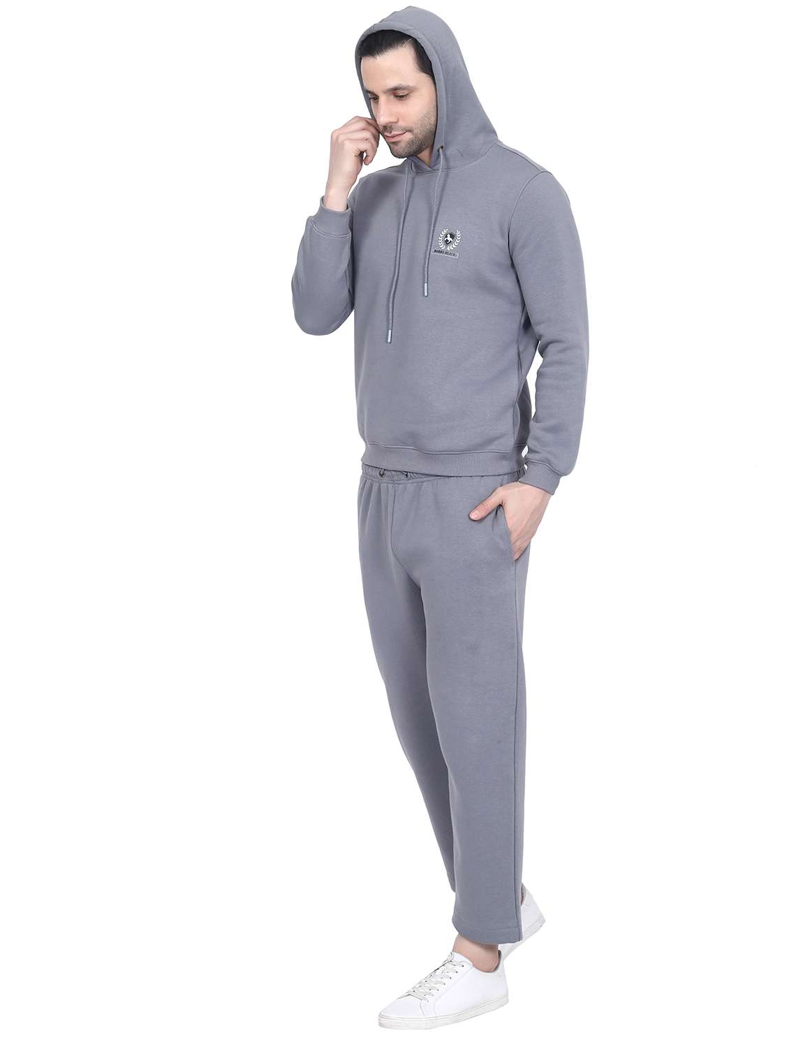 men logo print long sleeve hooded sweatshirt - 22276018 -  Standard Image - 3