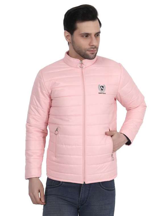 men solid long sleeve puffer jacket