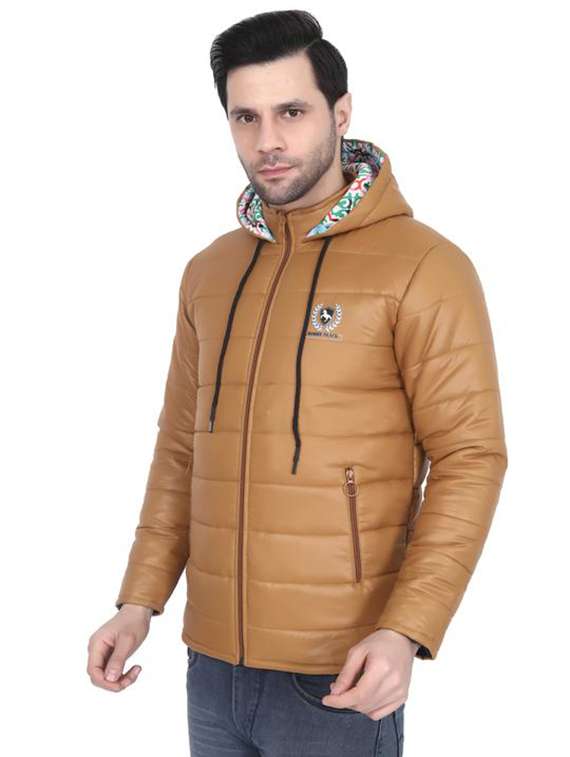 men solid long sleeve hooded puffer jacket - 22276026 -  Standard Image - 3