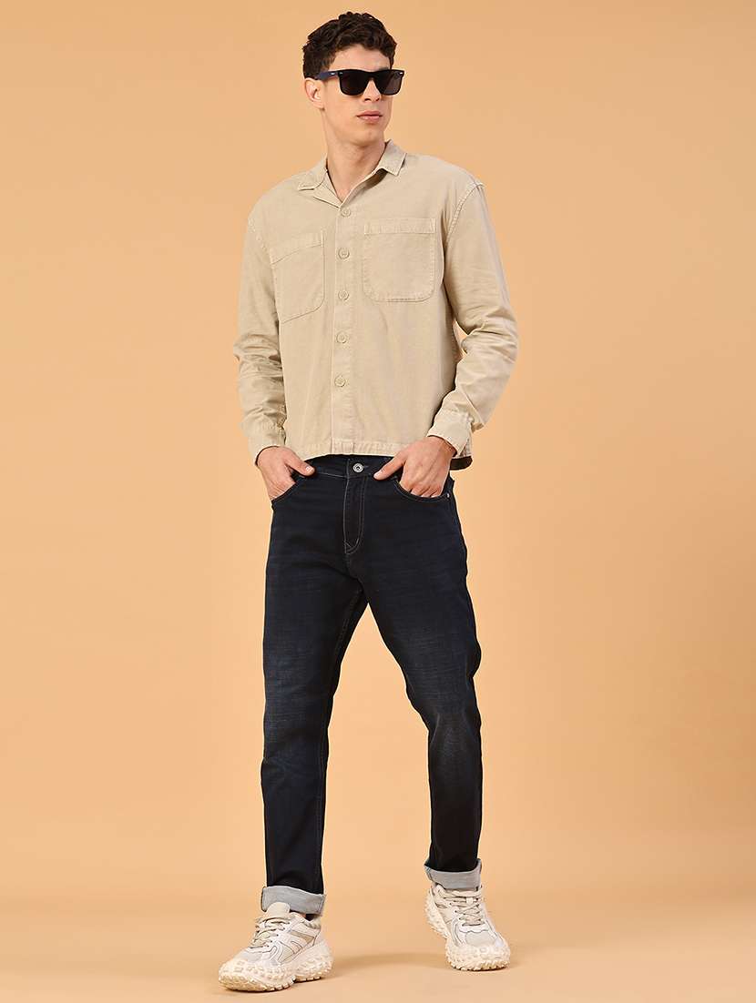 men beige cotton casual shirt - 22276184 -  Standard Image - 5