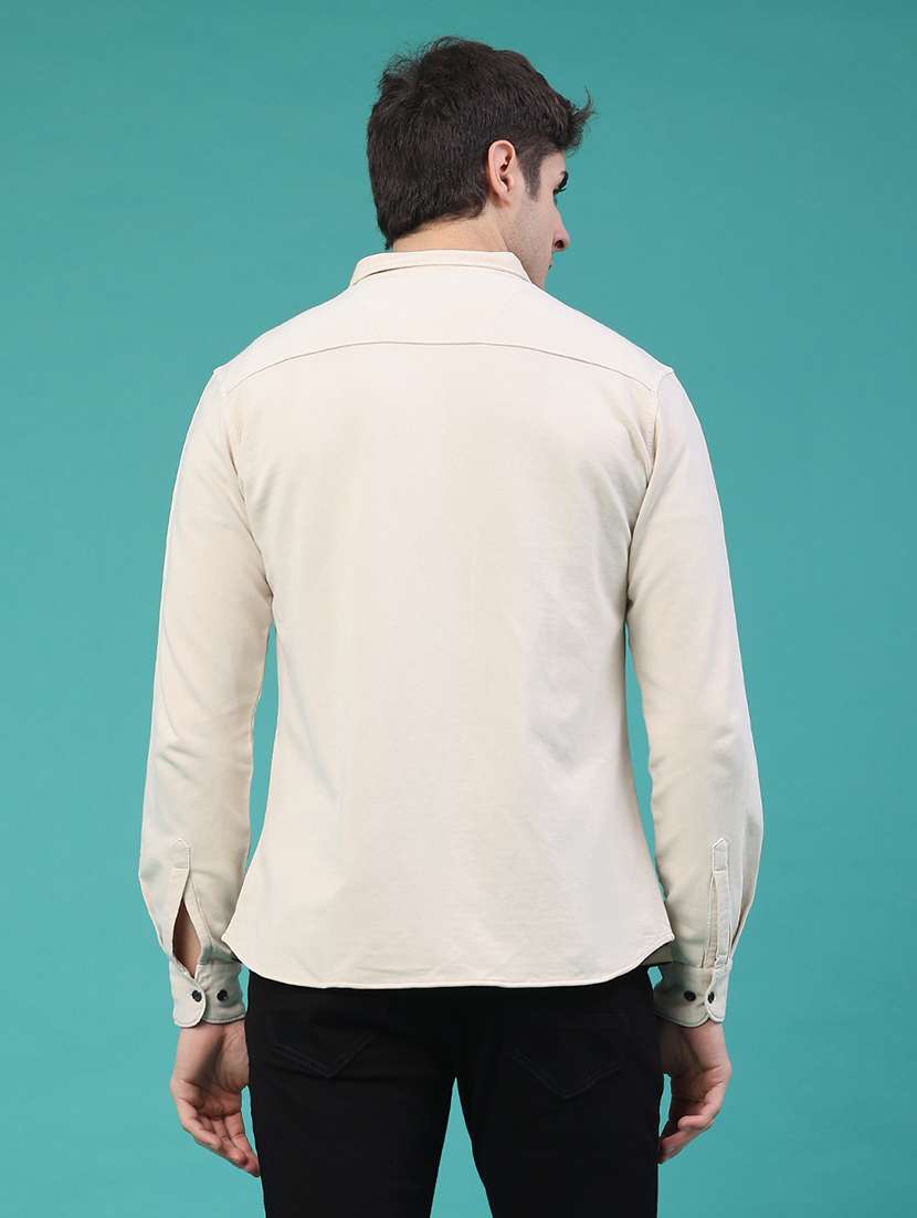 men solid long sleeve regular fit shacket - 22276193 -  Standard Image - 3