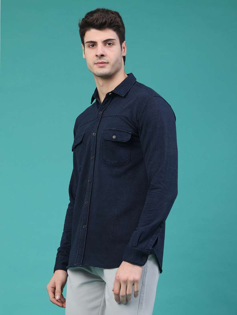 men solid long sleeve regular fit casual shirt - 22276194 -  Standard Image - 3