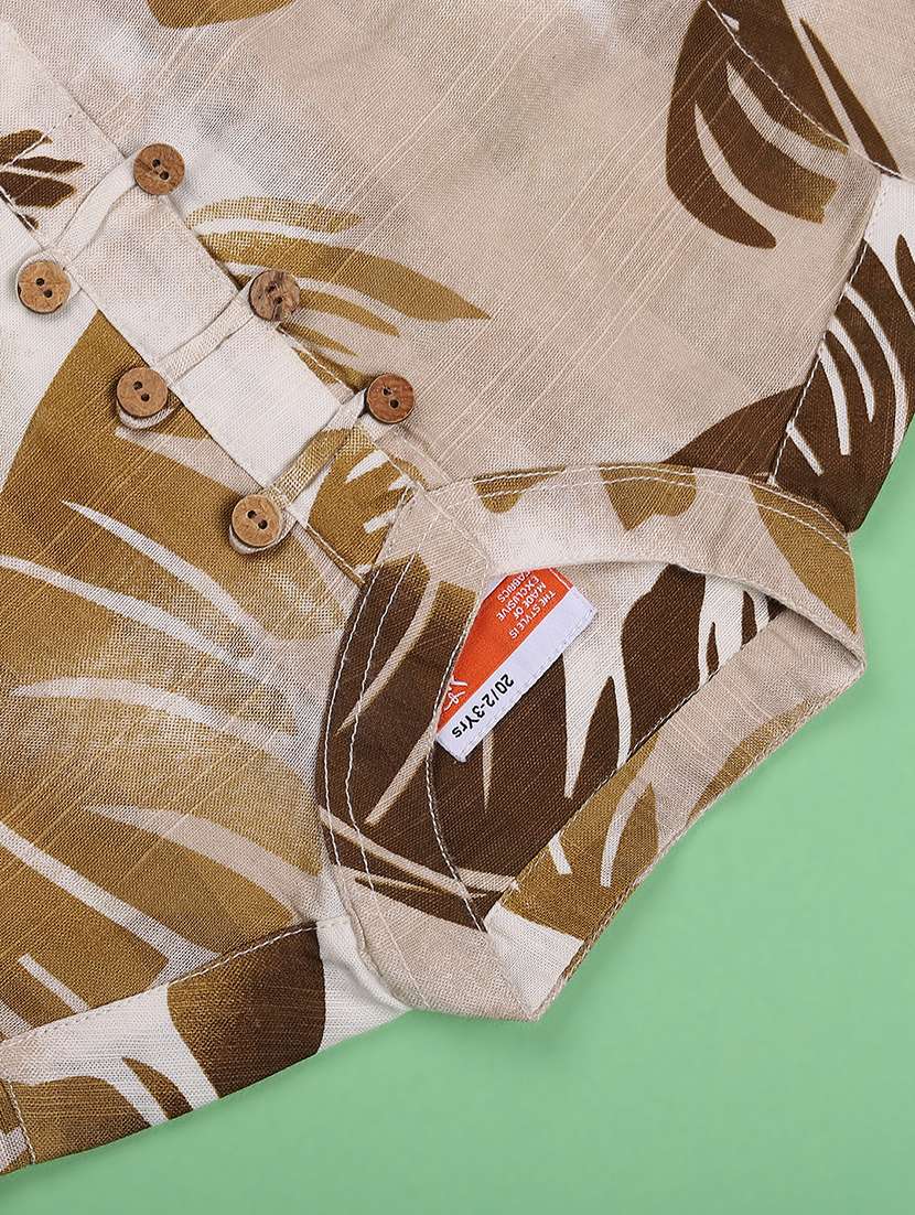 boys printed long sleeve kurta & pyjama set - 22276198 -  Standard Image - 3