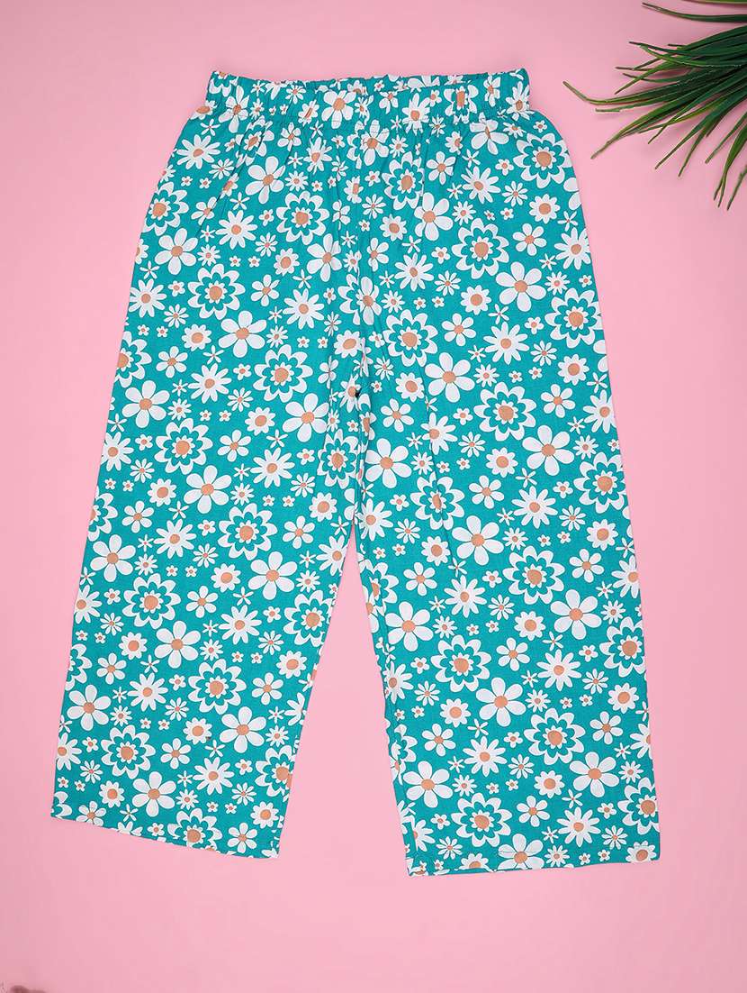 kids green acrylic palazzo trouser