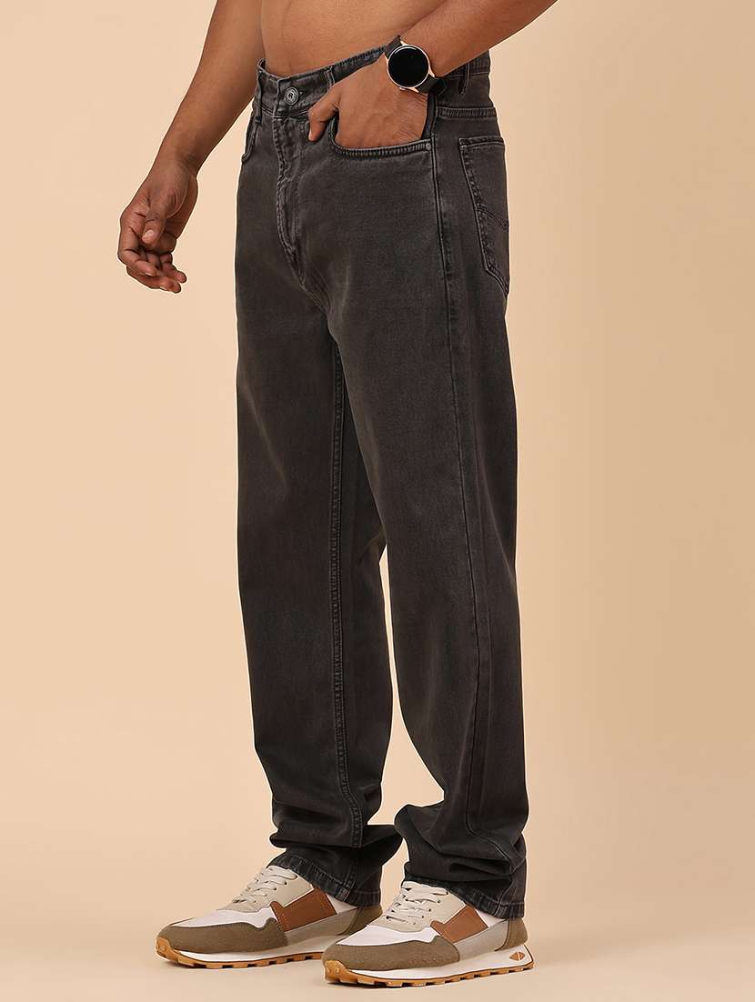 men plain mid rise full length relaxed fit jeans - 22276236 -  Standard Image - 3