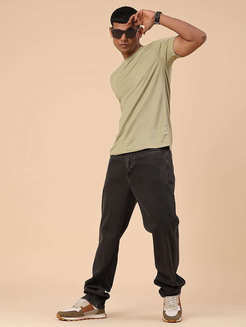 men plain mid rise full length relaxed fit jeans - 22276236 -  Standard Image - 5