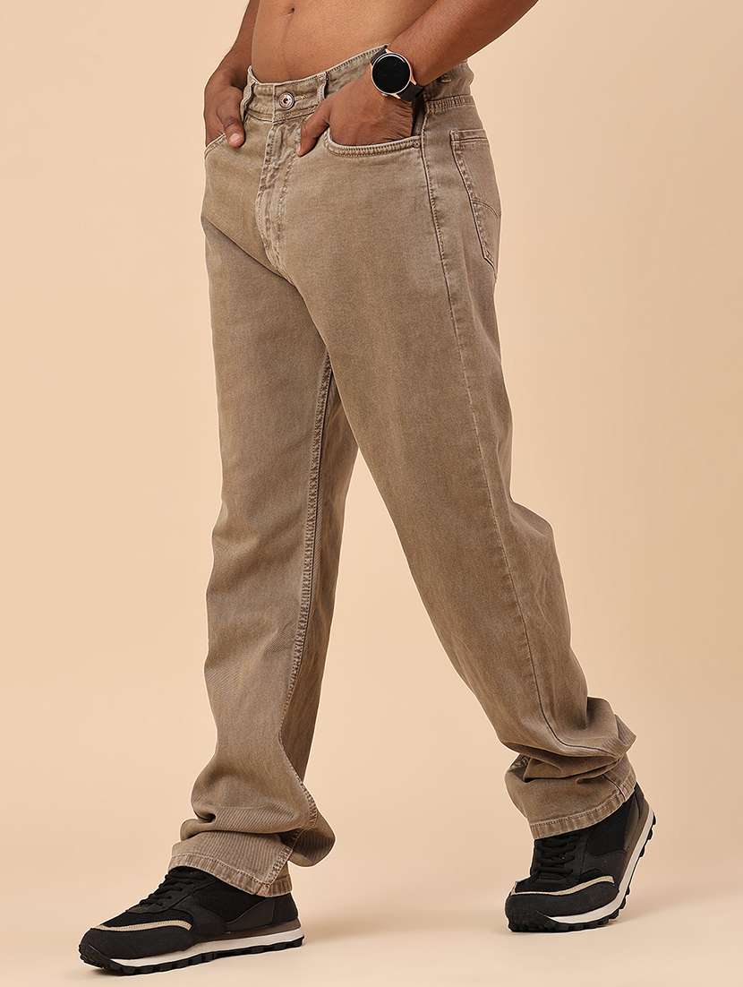 men plain mid rise full length relaxed fit jeans - 22276237 -  Standard Image - 3