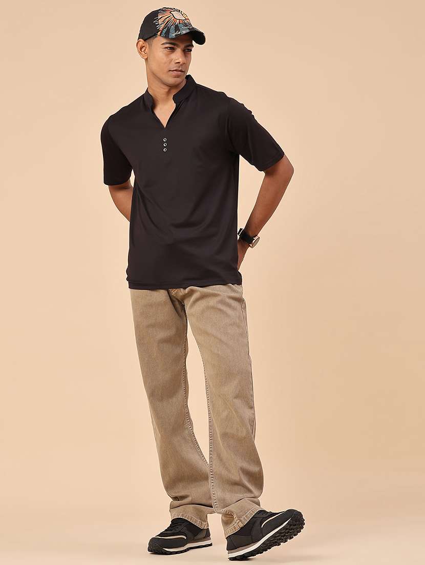 men plain mid rise full length relaxed fit jeans - 22276237 -  Standard Image - 5