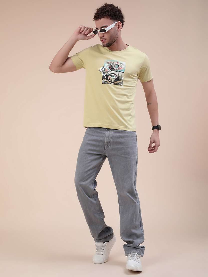 Men Plain Mid Rise Full Length Relaxed Fit Jeans - 22276238 -  Standard Image - 5