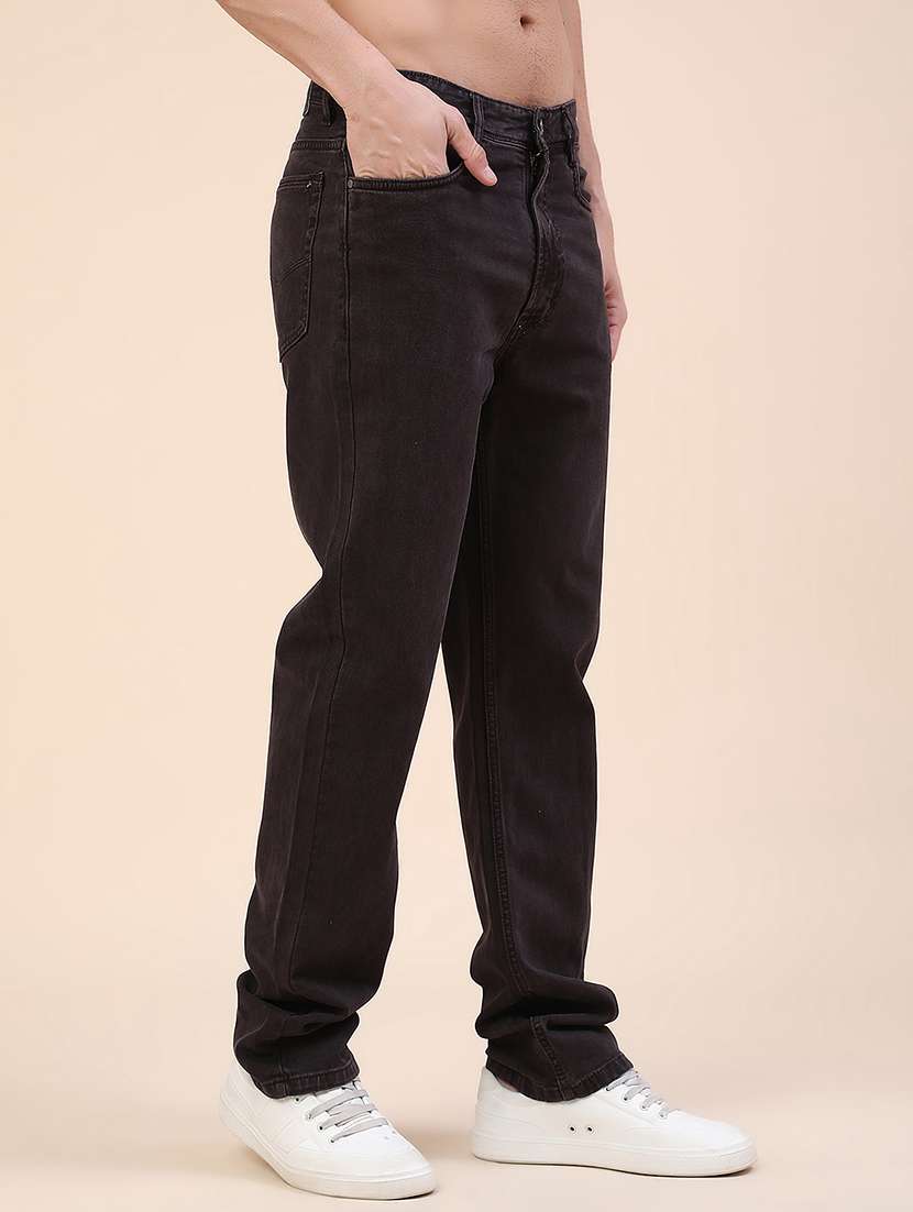 men plain mid rise full length relaxed fit jeans - 22276239 -  Standard Image - 3