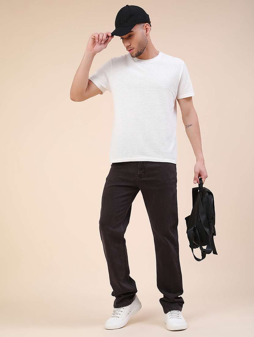 men plain mid rise full length relaxed fit jeans - 22276239 -  Standard Image - 5