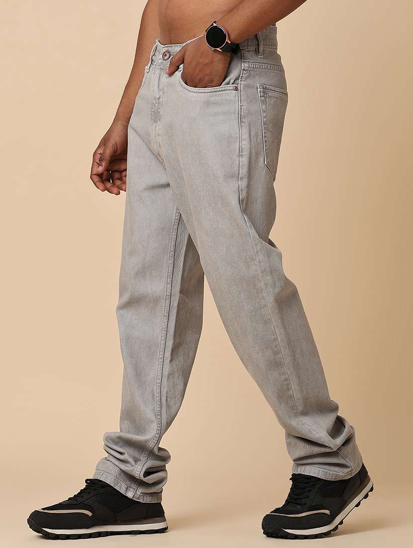 men plain mid rise full length relaxed fit jeans - 22276240 -  Standard Image - 3