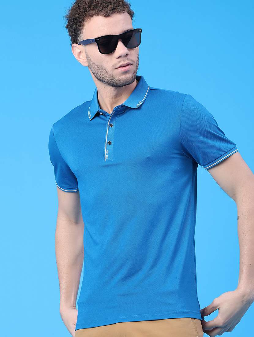 men solid short sleeve regular fit polo t-shirt
