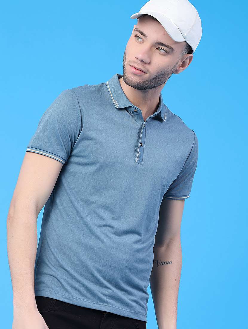 men solid short sleeve regular fit polo t-shirt