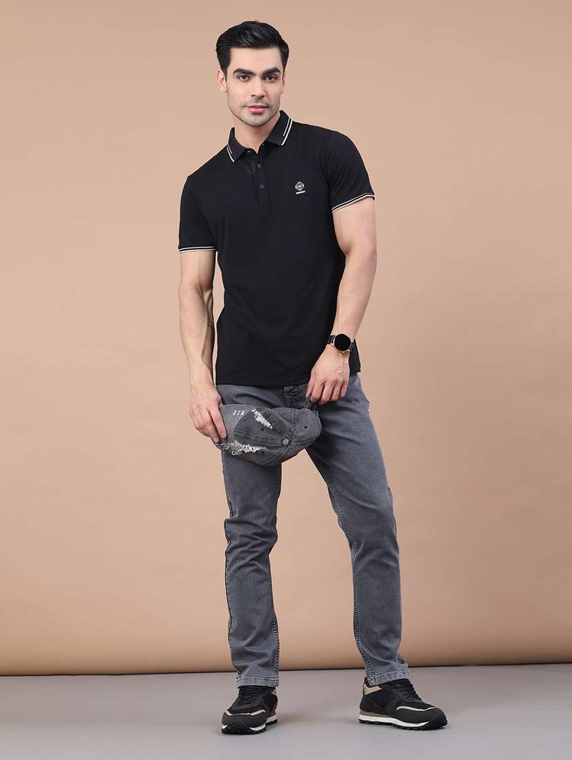 men solid short sleeve regular fit polo t-shirt - 22276286 -  Standard Image - 3