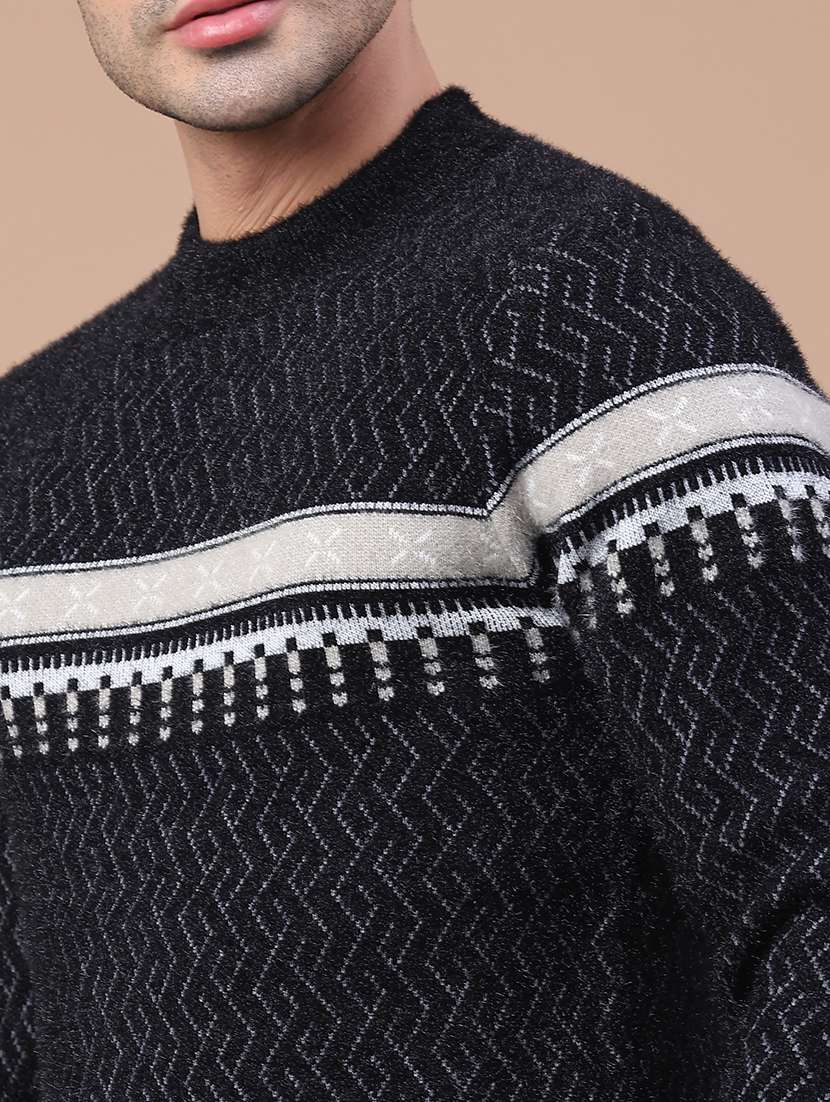 men self design long sleeve regular fit pullover  - 22276305 -  Standard Image - 5