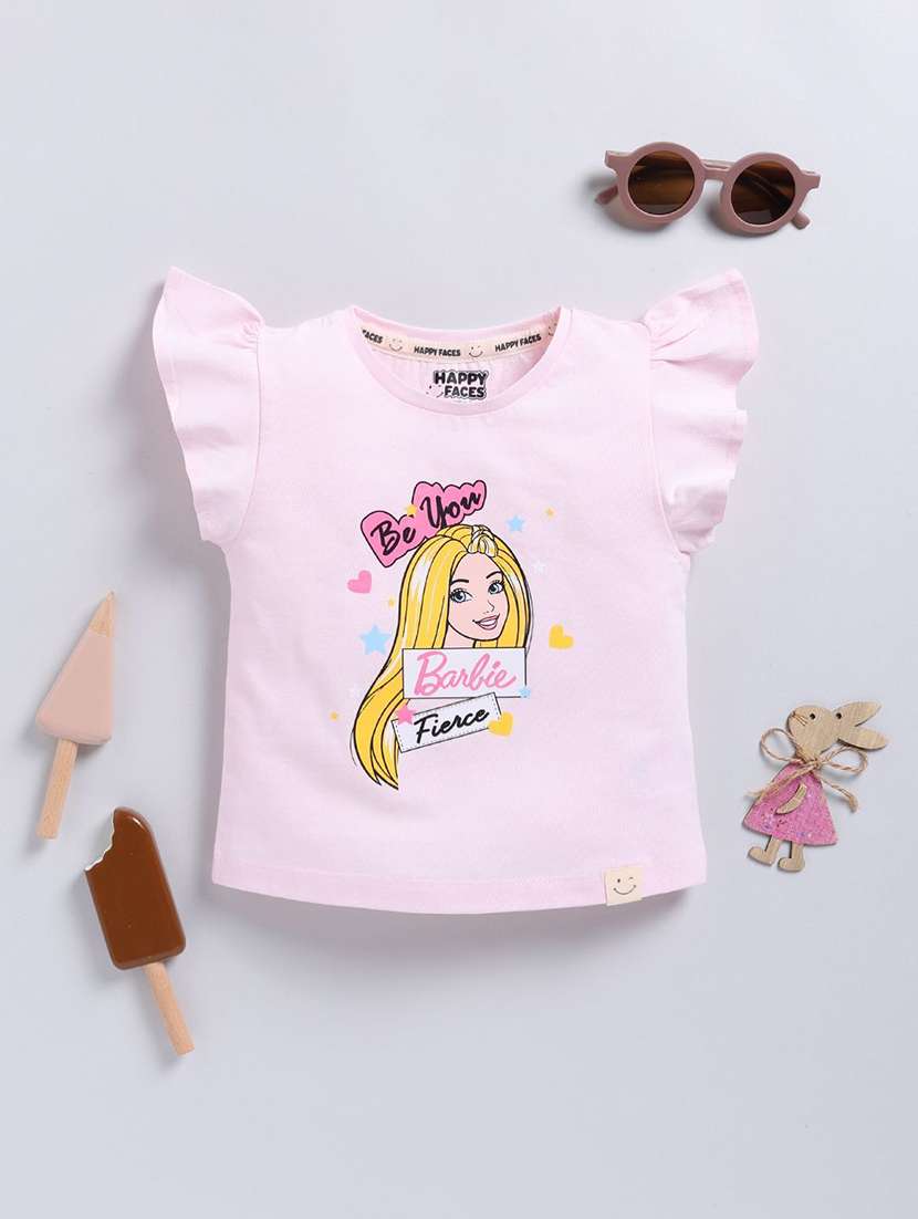 girls printed cap sleeve tee