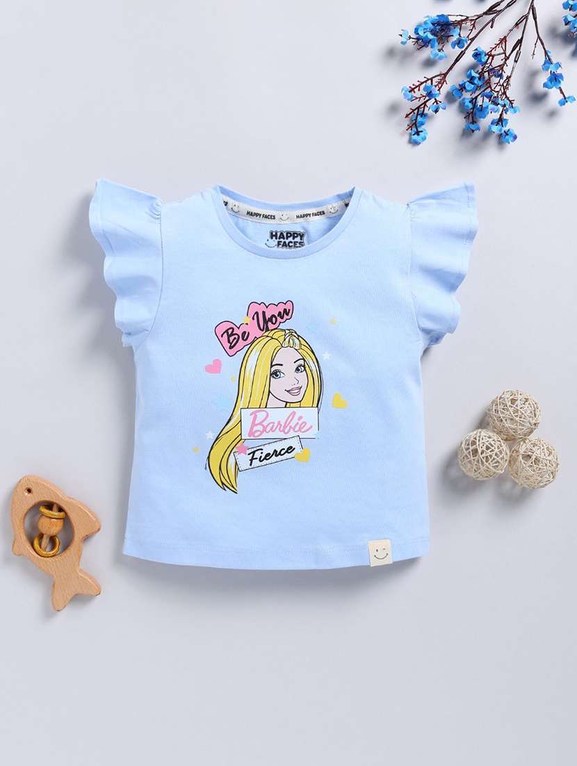 girls printed cap sleeve tee