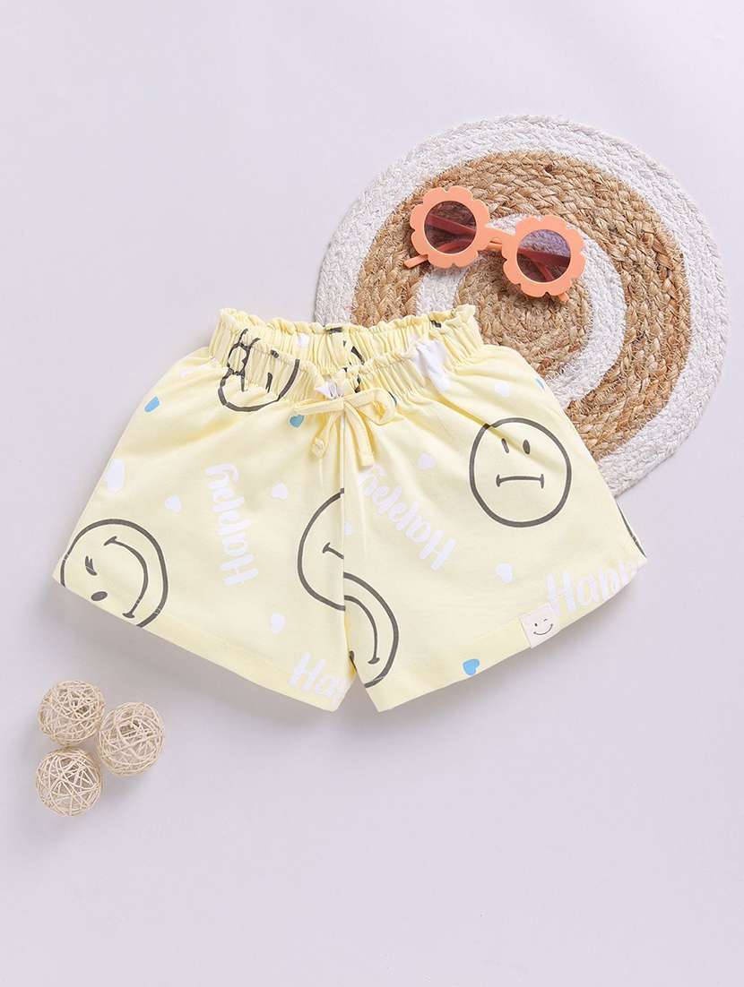 girls printed mid rise shorts